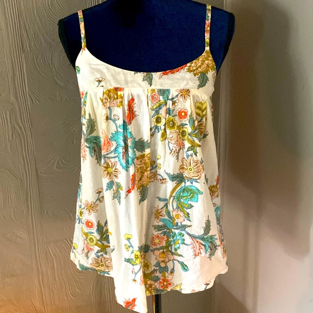 Flowy and floral adjustable tank top